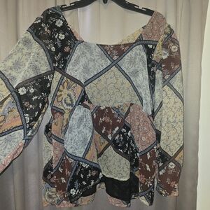 American Eagle Outfitters Multicolor Patchwork Blouse